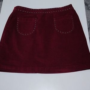 Gorgeous deep burgundy skirt with studs